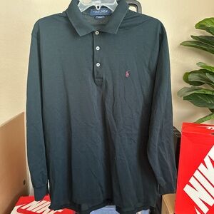 Polo by Ralph Lauren Men's Dark Green Long Sleeve Polo